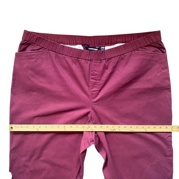 Lands' End Cropped Pants Capri Women 24W Burgundy Straight Leg Casual Cotton - Picture 5 of 13